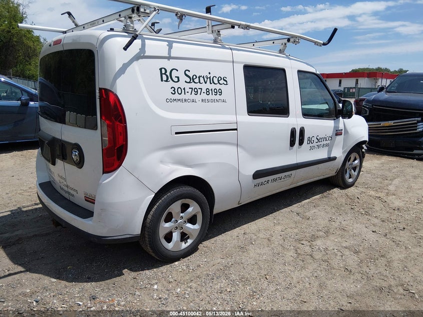 Vin: zfberfbb5h6f44506, lot: 45597608, ram promaster city tradesman slt 20174