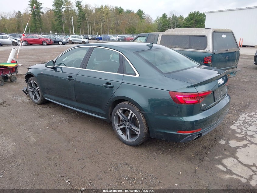 Vin: wauenaf49ja074887, lot: 45597760, audi a4 2.0t premium/2.0t tech premium 20183