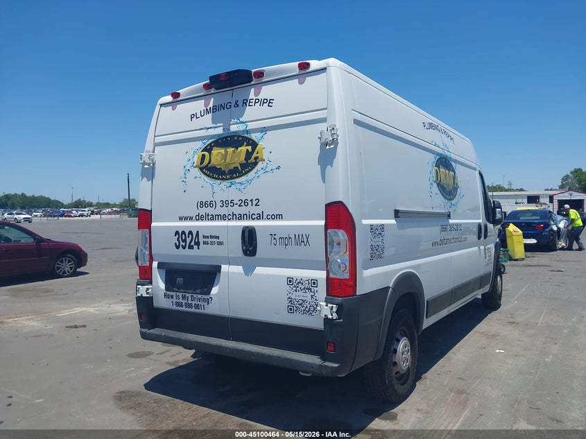 Vin: 3c6lrvdg3ne113924, lot: 45598030, ram promaster 2500 high roof 159 wb 20224