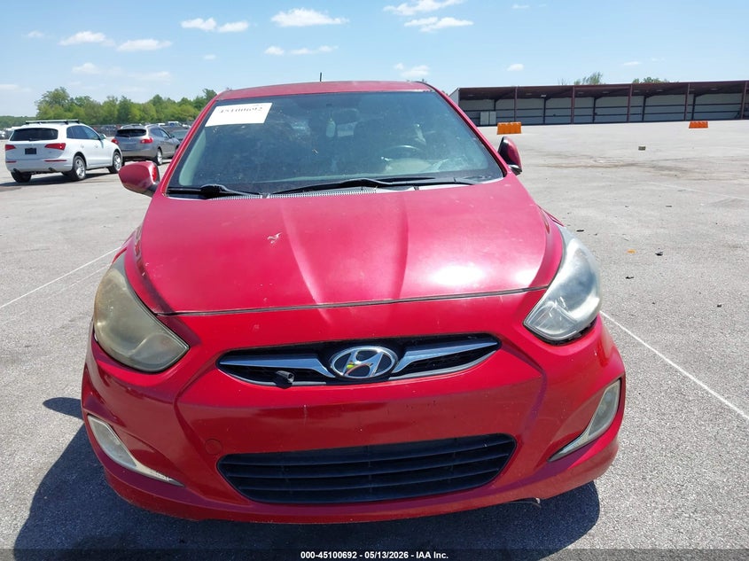 2012 Hyundai Accent 1.6 Se red Lot 111045100692 Vin KMHCU5AE8CU037606