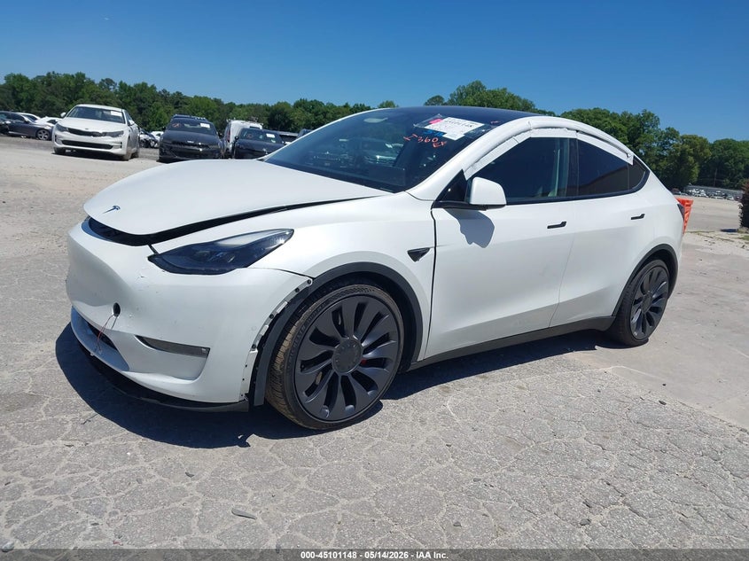 Vin: 7saygdef3nf379669, lot: 45598714, tesla model y performance dual motor all-wheel drive 20222