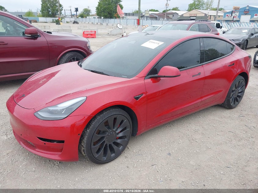Vin: 5yj3e1ec5nf358839, lot: 45598942, tesla model 3 performance dual motor all-wheel drive 20222