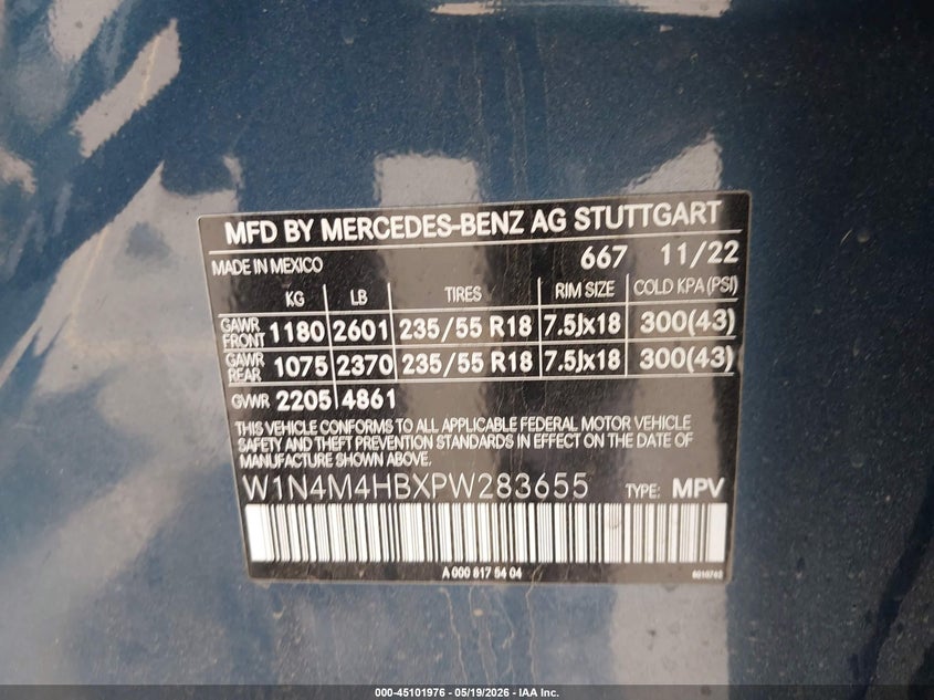 2023 Mercedes-Benz Glb 250 4Matic VIN: W1N4M4HBXPW283655 Lot: 45101976