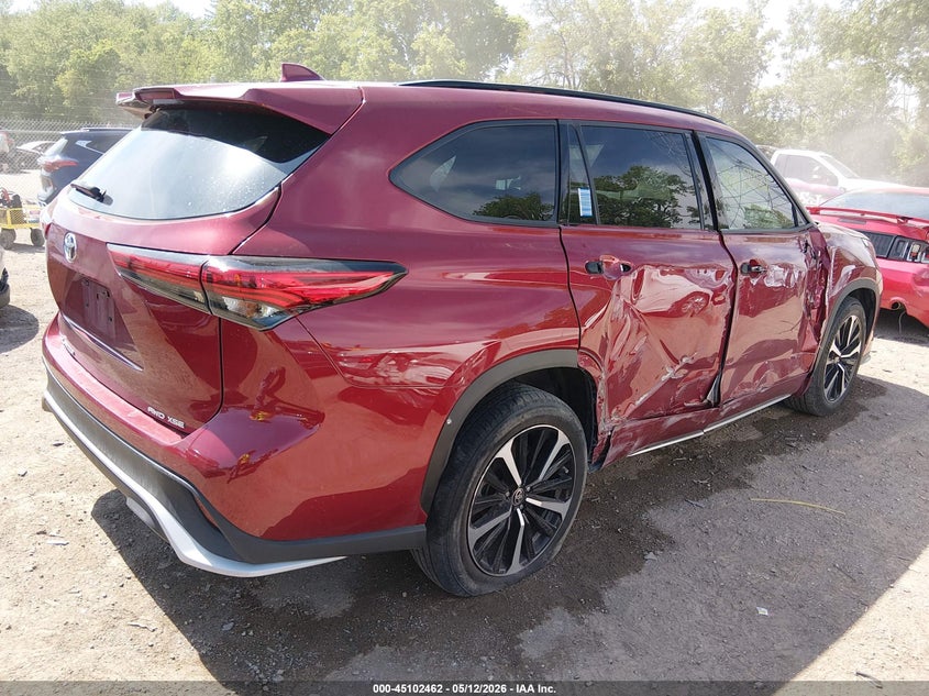 Vin: 5tdjzrbh6ns185371, lot: 45600028, toyota highlander xse 20224
