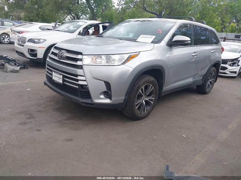 Vin: 5tdbzrfh0ks747792, lot: 45600819, toyota highlander le 20192