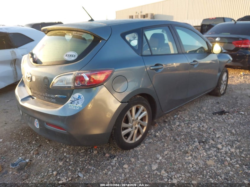 Vin: jm1bl1l72c1664281, lot: 45601160, mazda mazda3 i touring 20124