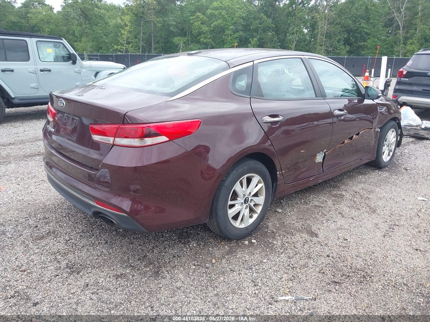 Vin: 5xxgt4l36jg193905, lot: 45601402, kia optima lx 20184
