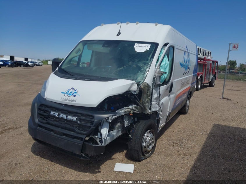 Vin: 3c6mrvjg6pe563126, lot: 45601430, ram promaster 3500 cargo van high roof 159 wb ext 20232