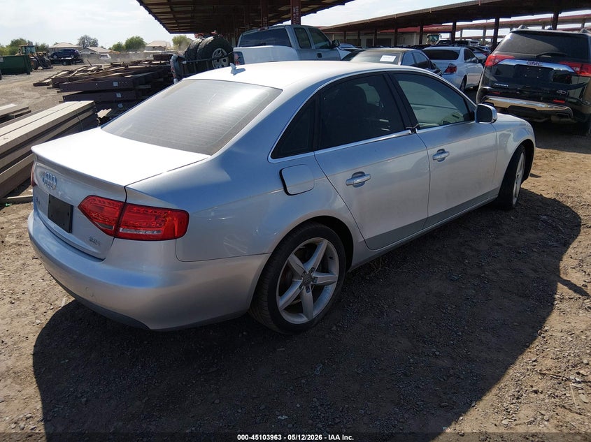 2012 Audi A4 2.0 2.0T Premium silver Lot 111045103963 Vin WAUAFAFL7CN002536