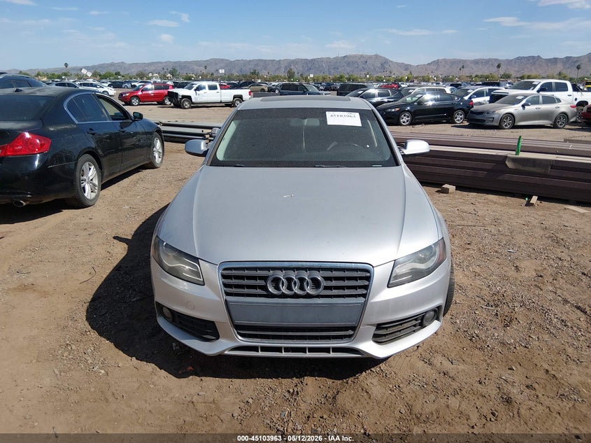 2012 Audi A4 2.0 2.0T Premium silver Lot 111045103963 Vin WAUAFAFL7CN002536