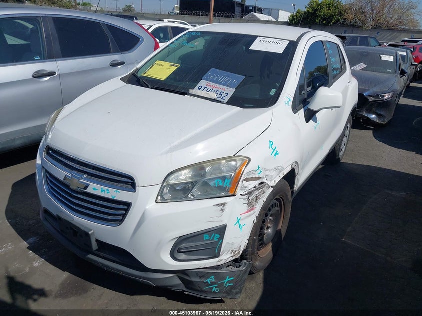 Vin: 3gncjksb7gl221023, lot: 45601533, chevrolet trax 1ls 20162