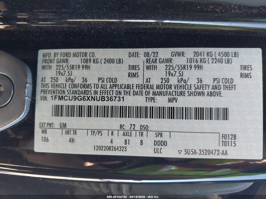 2022 FORD ESCAPE SE — Photo 9