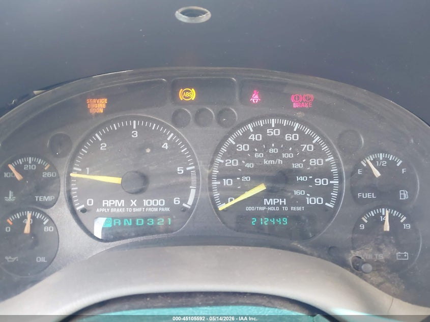 2001 Chevrolet Blazer Lt VIN: 1GNCS13WX12164205 Lot: 45105592