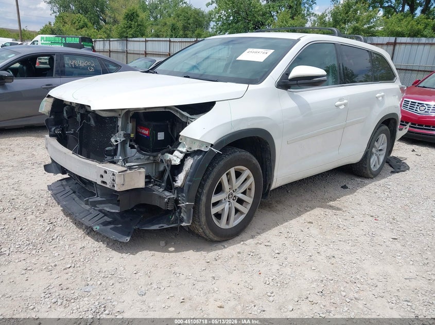 Vin: 5tdbkrfh4gs343082, lot: 45603302, toyota highlander le v6 20162