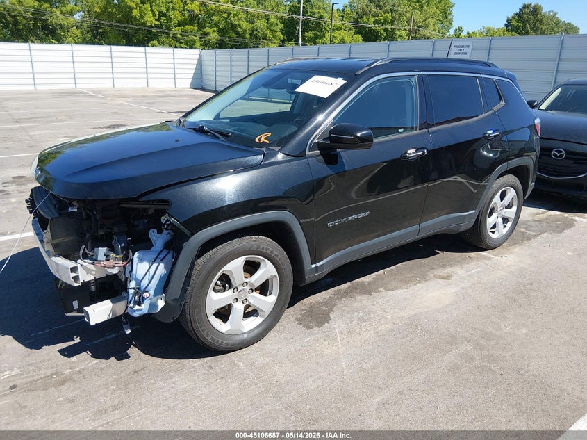 Vin: 3c4njcbb7kt685431, lot: 45604271, jeep compass latitude fwd 20192