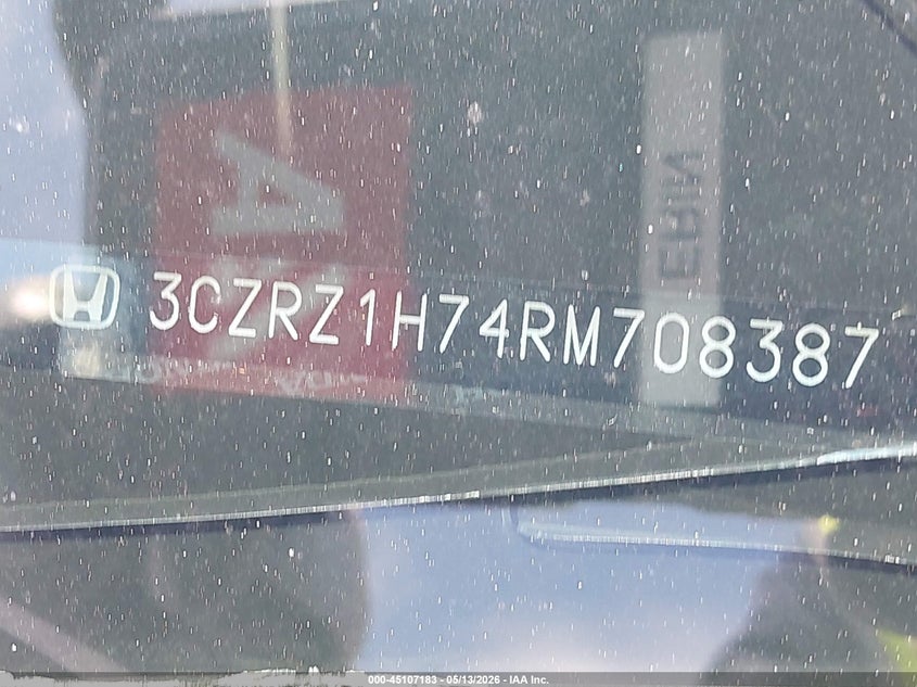 HONDA HR-V 2024 VIN 3CZRZ1H74RM708387