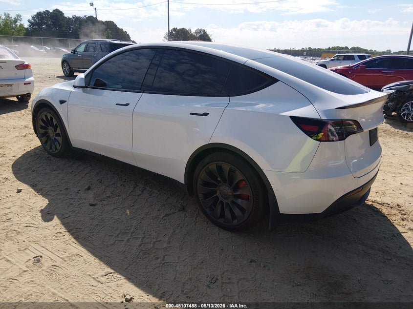 Vin: 7saygdef2nf521753, lot: 45605072, tesla model y performance dual motor all-wheel drive 20223