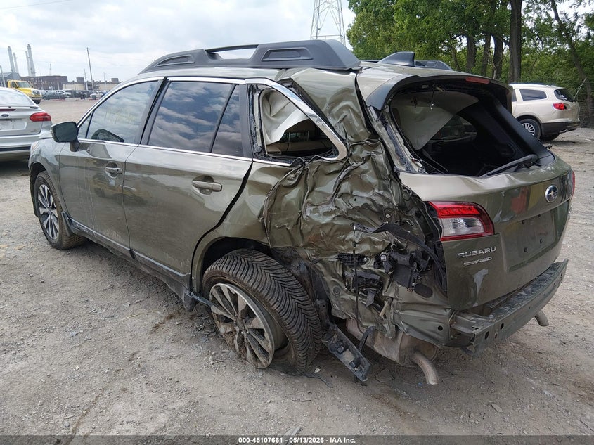 Vin: 4s4bsenc9g3238632, lot: 45605245, subaru outback 3.6r limited 20163
