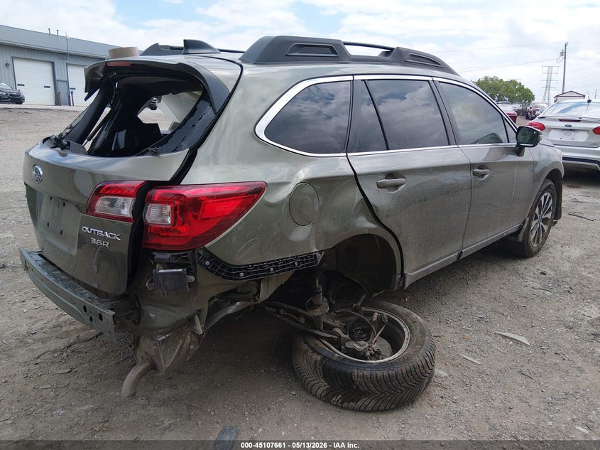 Vin: 4s4bsenc9g3238632, lot: 45605245, subaru outback 3.6r limited 20164