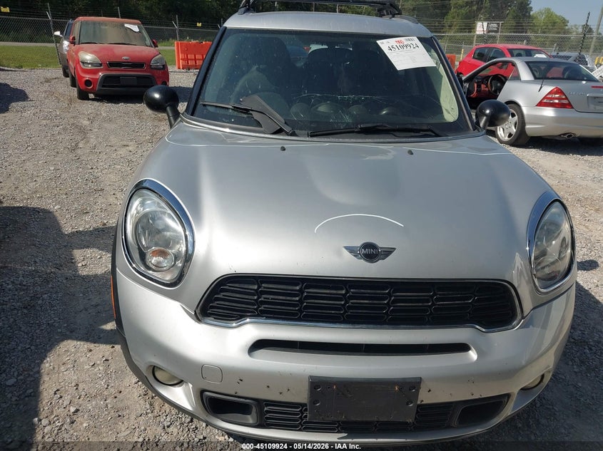 2012 Mini 1.6 Mini Cooper S Countryman silver Lot 111045109924 Vin WMWZC3C52CWL87222
