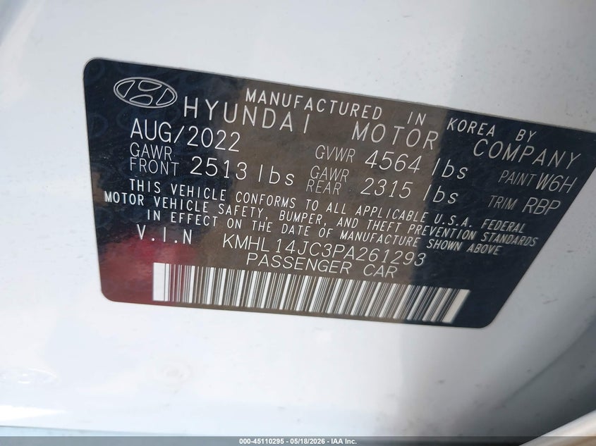 VIN KMHL14JC3PA261293 2023 HYUNDAI SONATA N LINE