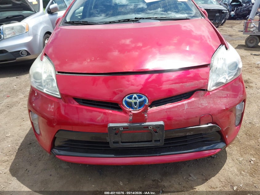 2012 Toyota Prius 1.8 Two red Lot 111045110376 Vin JTDKN3DU2C1581797