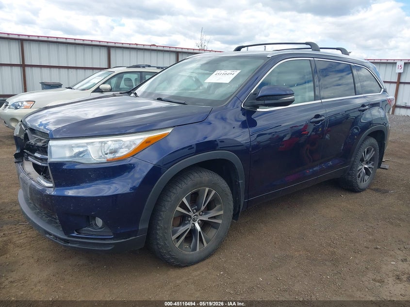 Vin: 5tdjkrfh0gs242875, lot: 45608078, toyota highlander xle v6 20162