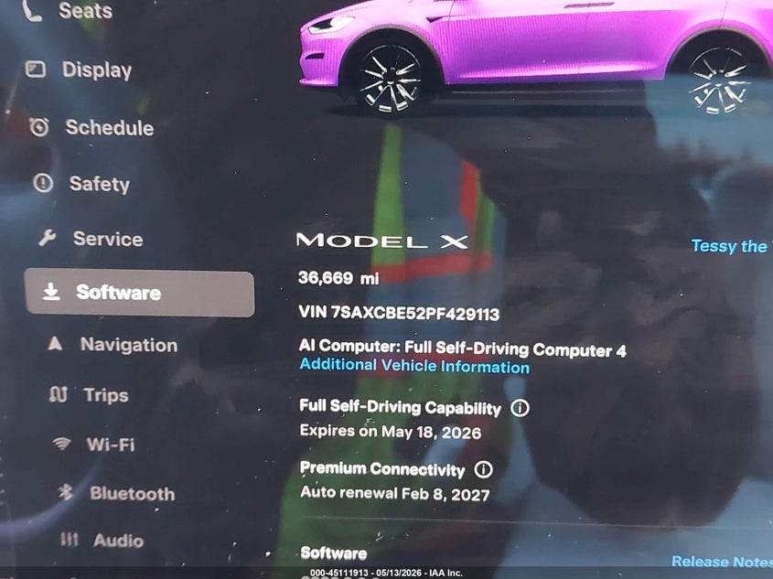 2023 Tesla Model X Dual Motor All-Wheel Drive/Standard Range VIN: 7SAXCBE52PF429113 Lot: 45111913