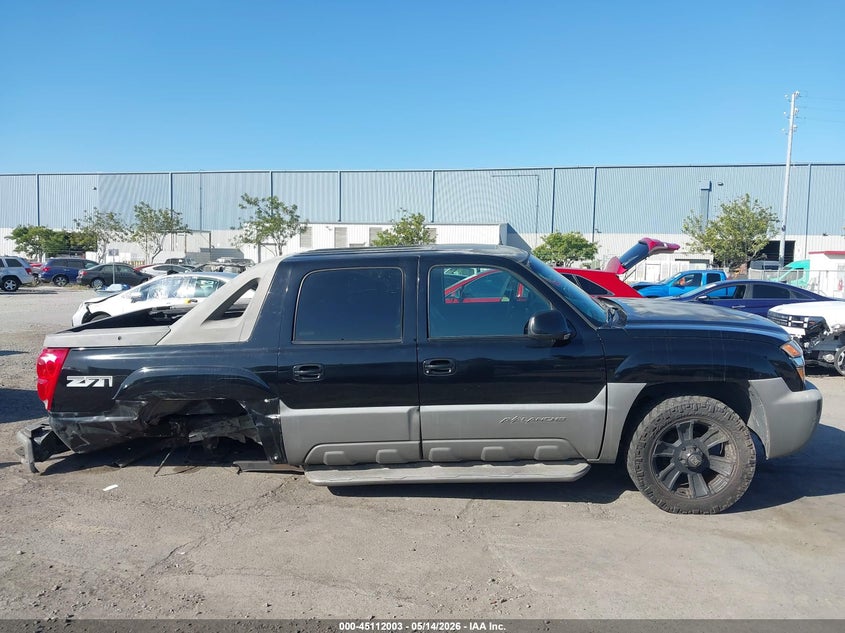2002 Chevrolet Avalanche 1500 VIN: 3GNEK13T52G186684 Lot: 45112003