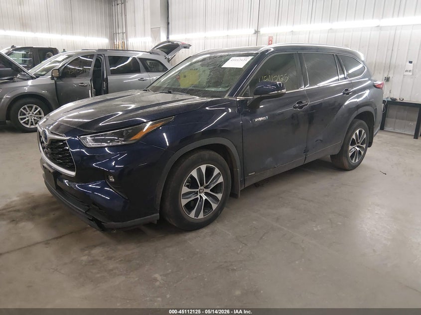 Vin: 5tdgbrch8ms517757, lot: 45609709, toyota highlander hybrid xle 20212