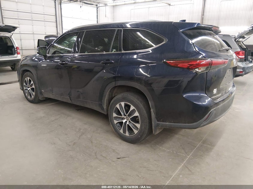 Vin: 5tdgbrch8ms517757, lot: 45609709, toyota highlander hybrid xle 20213