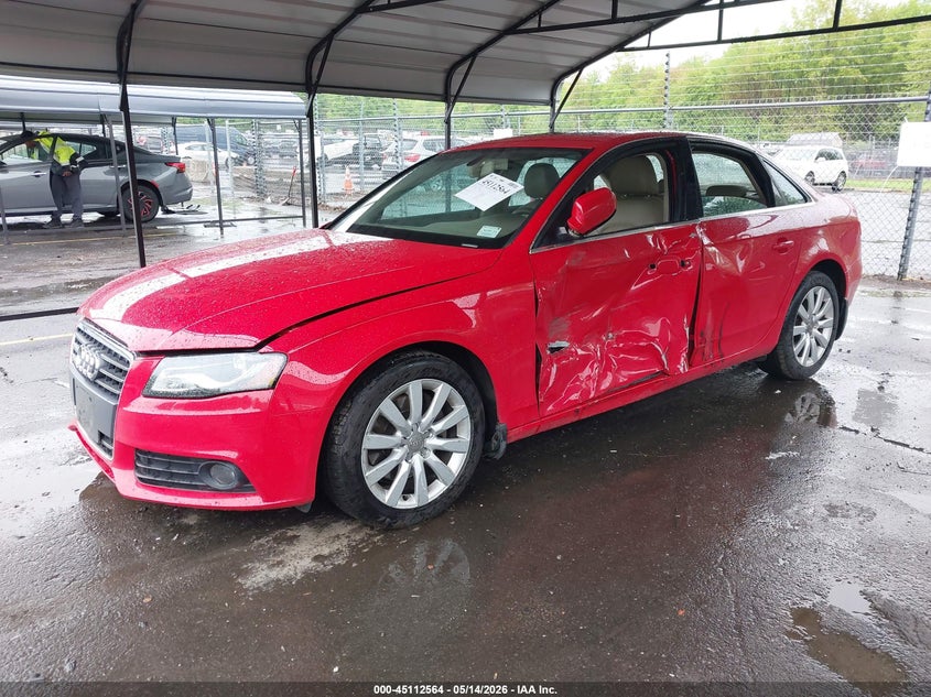 2010 Audi A4 2.0 2.0T Premium red Lot 111045112564 Vin WAUFFAFL5AN042343