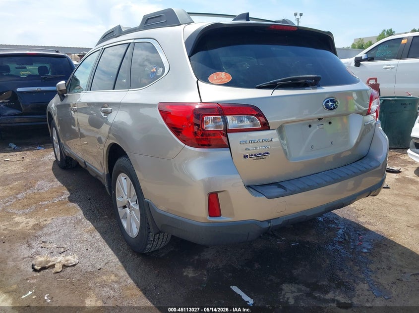 Vin: 4s4bsbcc6g3322893, lot: 45610611, subaru outback 2.5i premium 20163