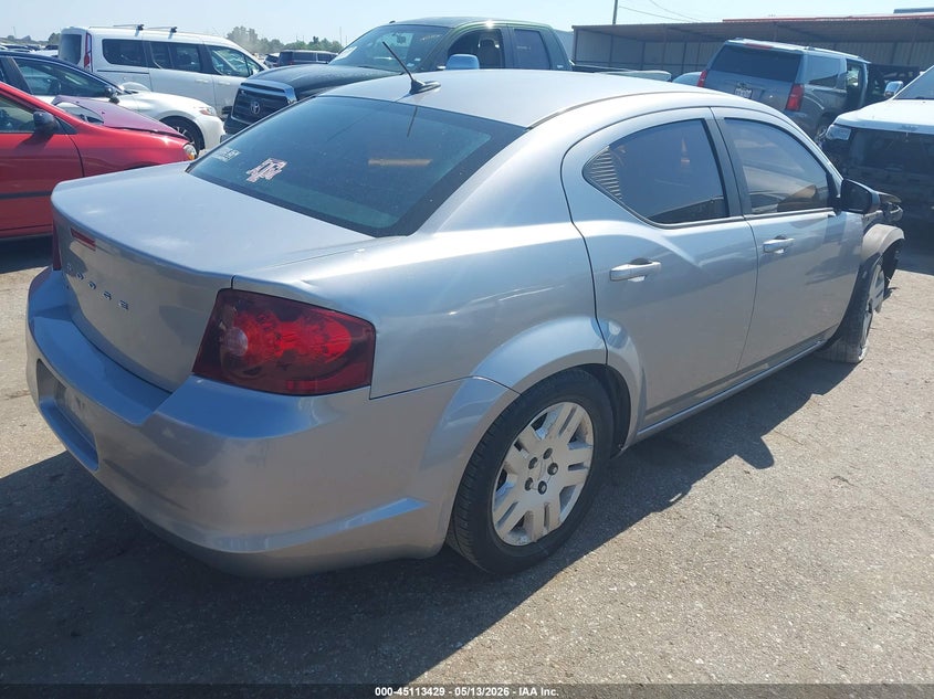 Vin: 1c3cdzabxen144577, lot: 45611013, dodge avenger se 20144