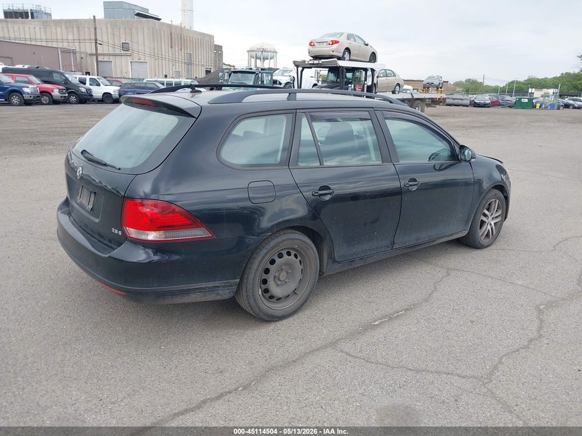 2012 Volkswagen Jetta 2.5 Sportwagen 2.5L S black Lot 111045114504 Vin 3VWPP7AJ4CM695656