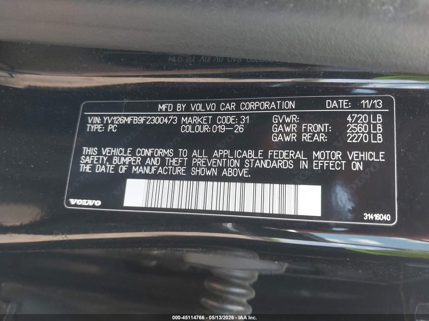 2015 Volvo S60 T5 Premier VIN: YV126MFB9F2300473 Lot: 45114766
