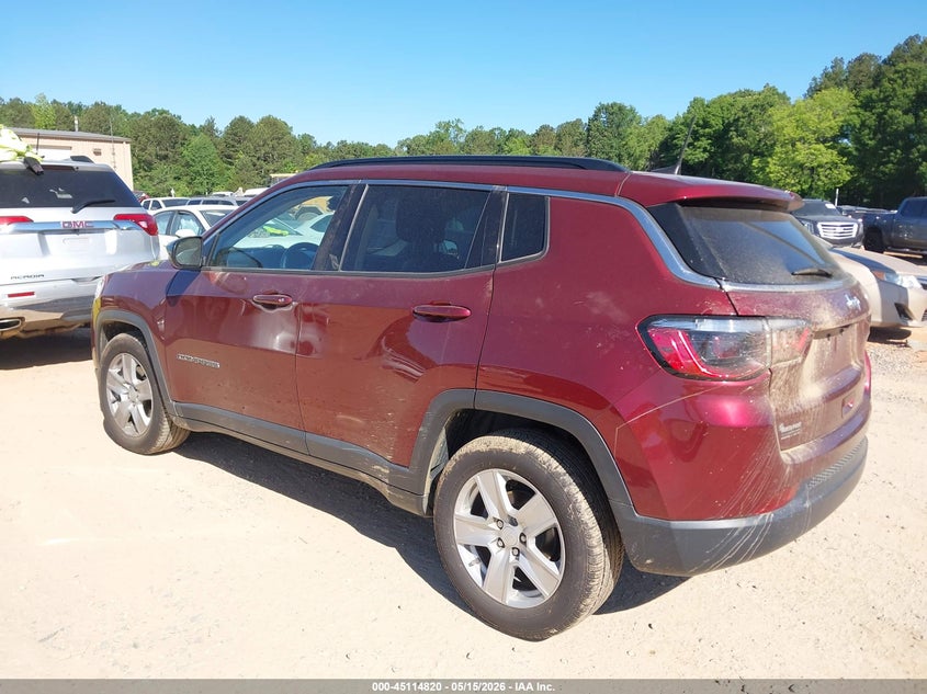Vin: 3c4njcbb3nt176263, lot: 45612404, jeep compass latitude fwd 20223