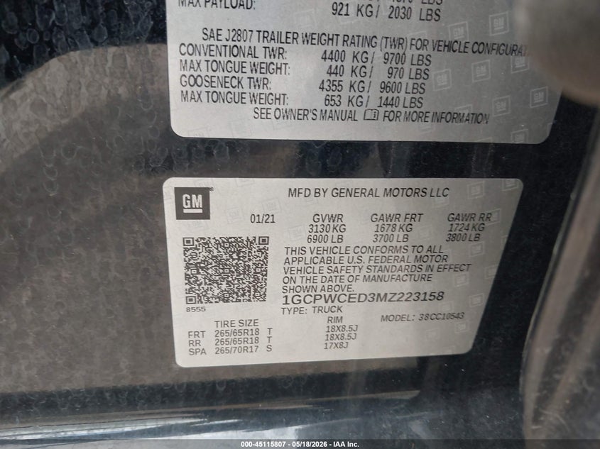 2021 CHEVROLET SILVERADO 1500 2WD SHORT BED LT — Фото 9