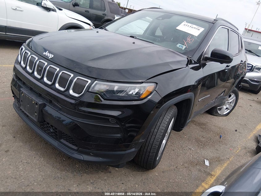 Vin: 3c4njdbb1nt121669, lot: 45614542, jeep compass latitude 4x4 20222