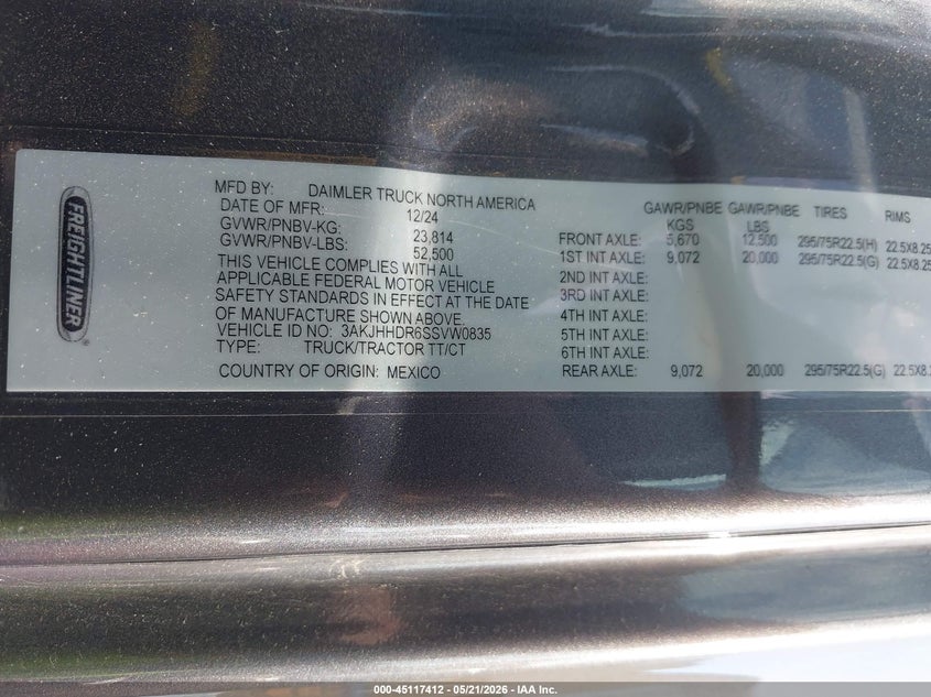 2025 OTHER FREIGHTLINER NEW CASCADIA 126 TRUCK N/A