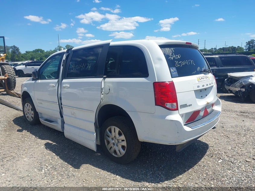Vin: 2c7wdgbg6fr599408, lot: 45615055, dodge grand caravan se 20153