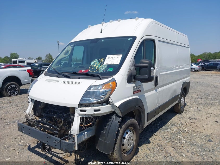 Vin: 3c6trvcg9ke506422, lot: 45615396, ram promaster 2500 high roof 136 wb 20192