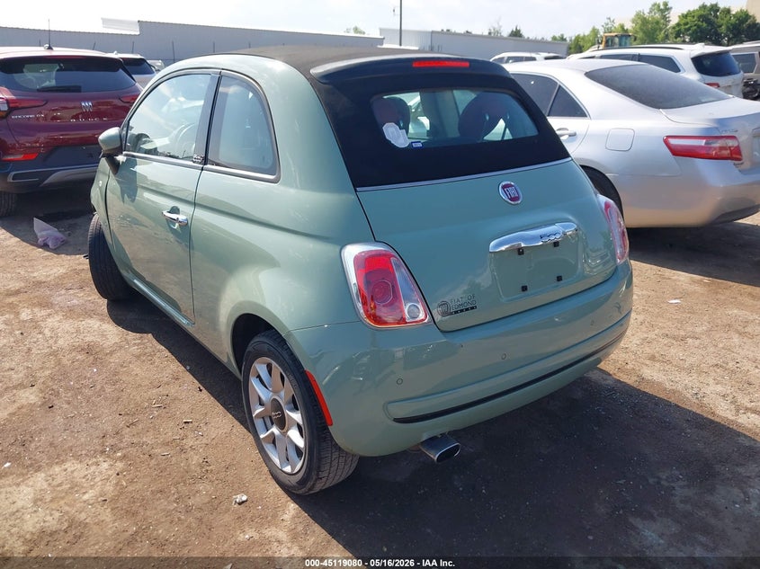 Vin: 3c3cfflr8ht643708, lot: 45616696, fiat 500c pop 20173