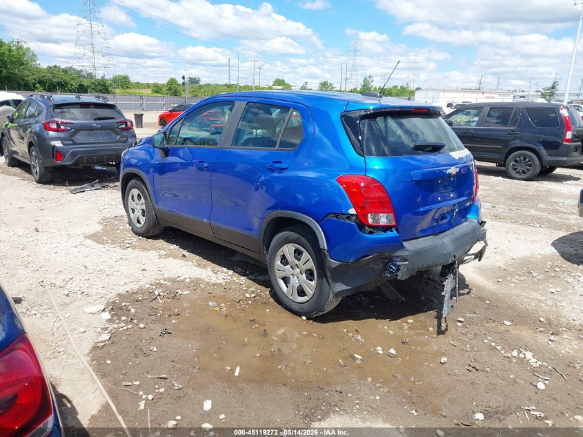 Vin: kl7cjksb2gb701669, lot: 45616888, chevrolet trax 1ls 20163