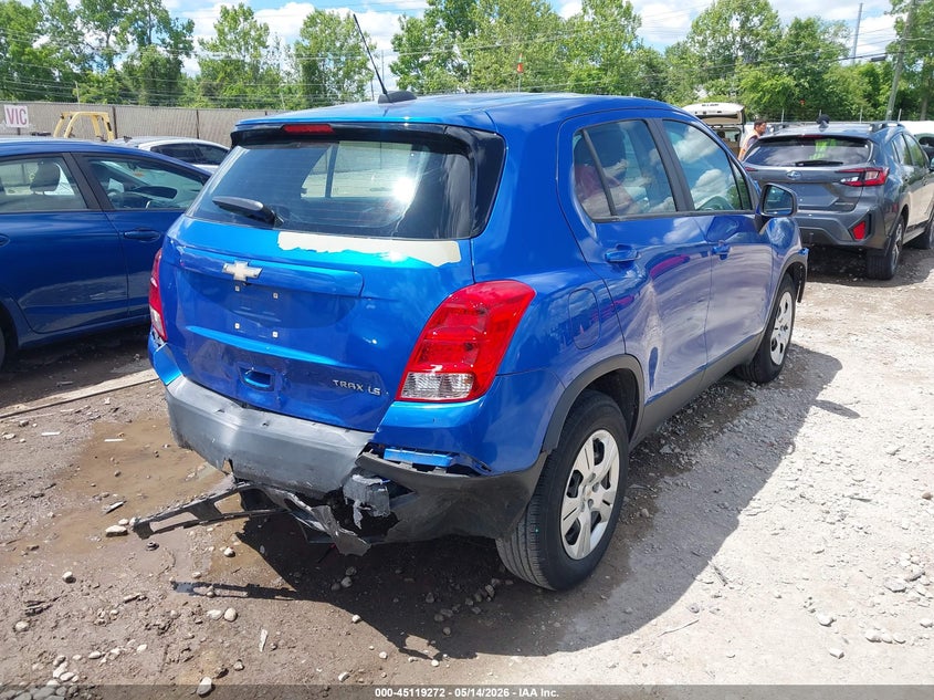 Vin: kl7cjksb2gb701669, lot: 45616888, chevrolet trax 1ls 20164