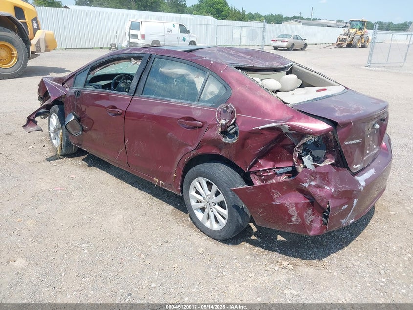 2012 Honda Civic 1.8 Ex brown Lot 111045120017 Vin 2HGFB2F85CH543360