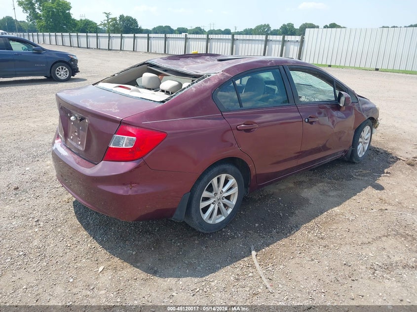 2012 Honda Civic 1.8 Ex brown Lot 111045120017 Vin 2HGFB2F85CH543360