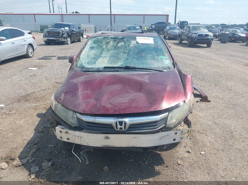 2012 Honda Civic 1.8 Ex brown Lot 111045120017 Vin 2HGFB2F85CH543360