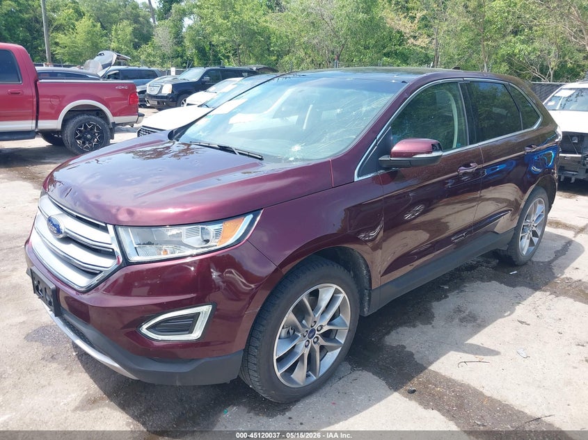 Vin: 2fmpk4k99hbb27301, lot: 45617654, ford edge titanium 20172