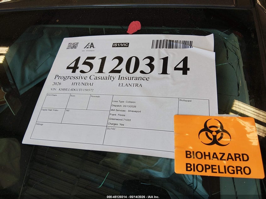 2026 HYUNDAI ELANTRA auction photo 5